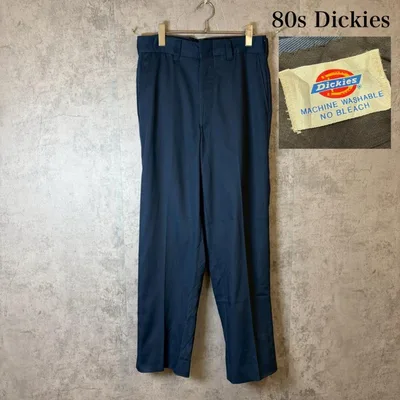 80s Dickies タロンジップ ネイビー スラックス パンツ DM1663