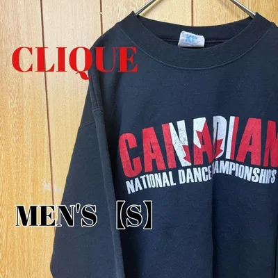TP63【US輸入】CLIQUE スウェット【メンズS】ブラック