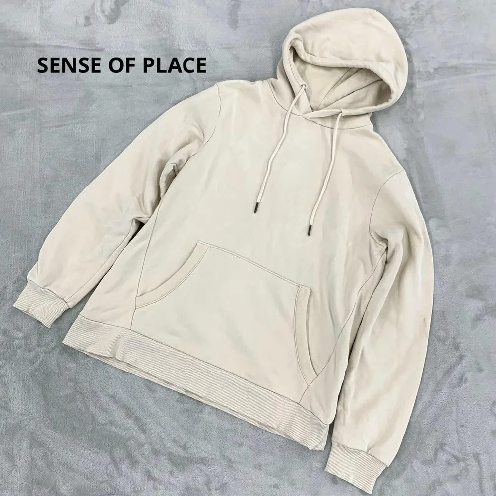 SENSE OF PLACE フード付きパーカー クリーム色 サイズL