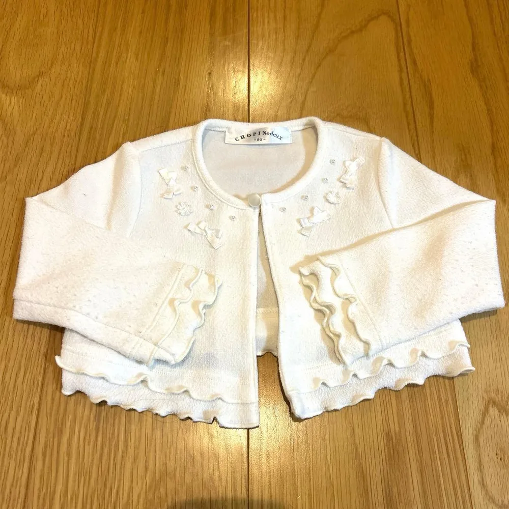 ベビー ボレロ ホワイト 綿100% 80cm