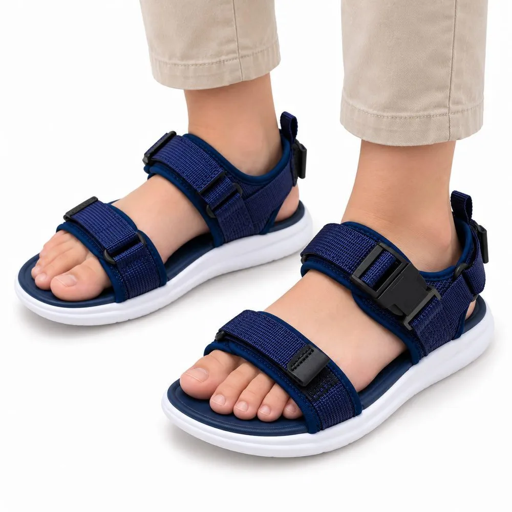 新品 AMOJI キッズ スポーツサンダル ネイビー 21.5㎝