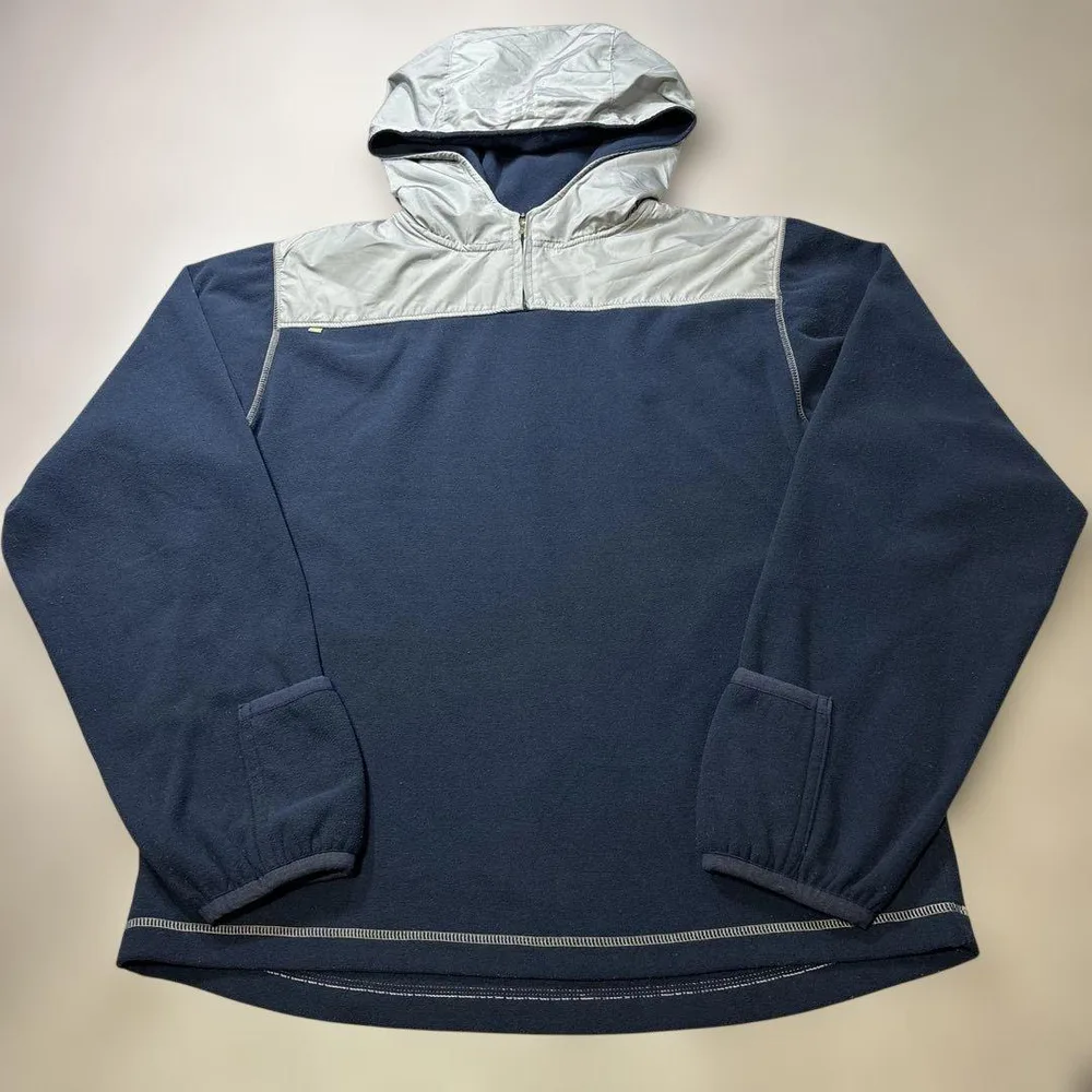 90s Reebok フリース アノラック パーカー M 韓国製 ネイビーY2K