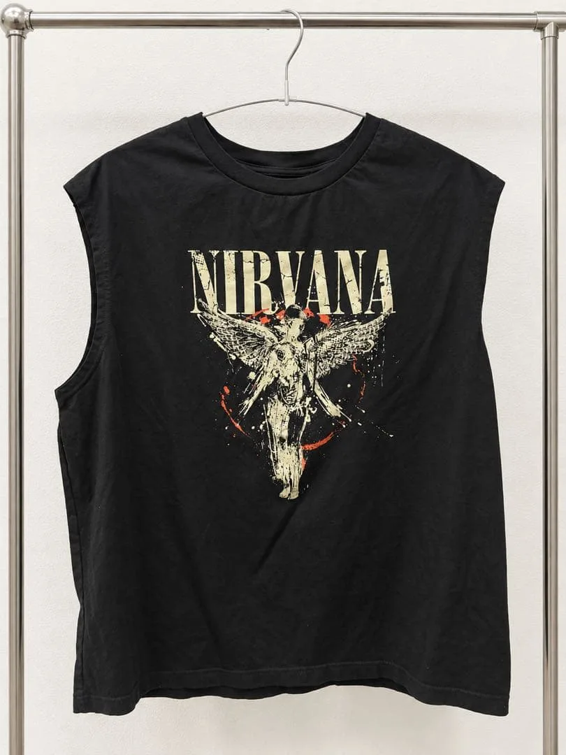 NIRVANA ニルヴァーナ ノースリーブ バンドT グランジ Y2K