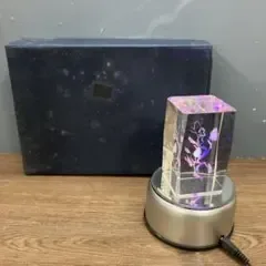 3F 【動作確認済】3Dレーザー彫刻 クリスタルガラス ターンテーブル LED