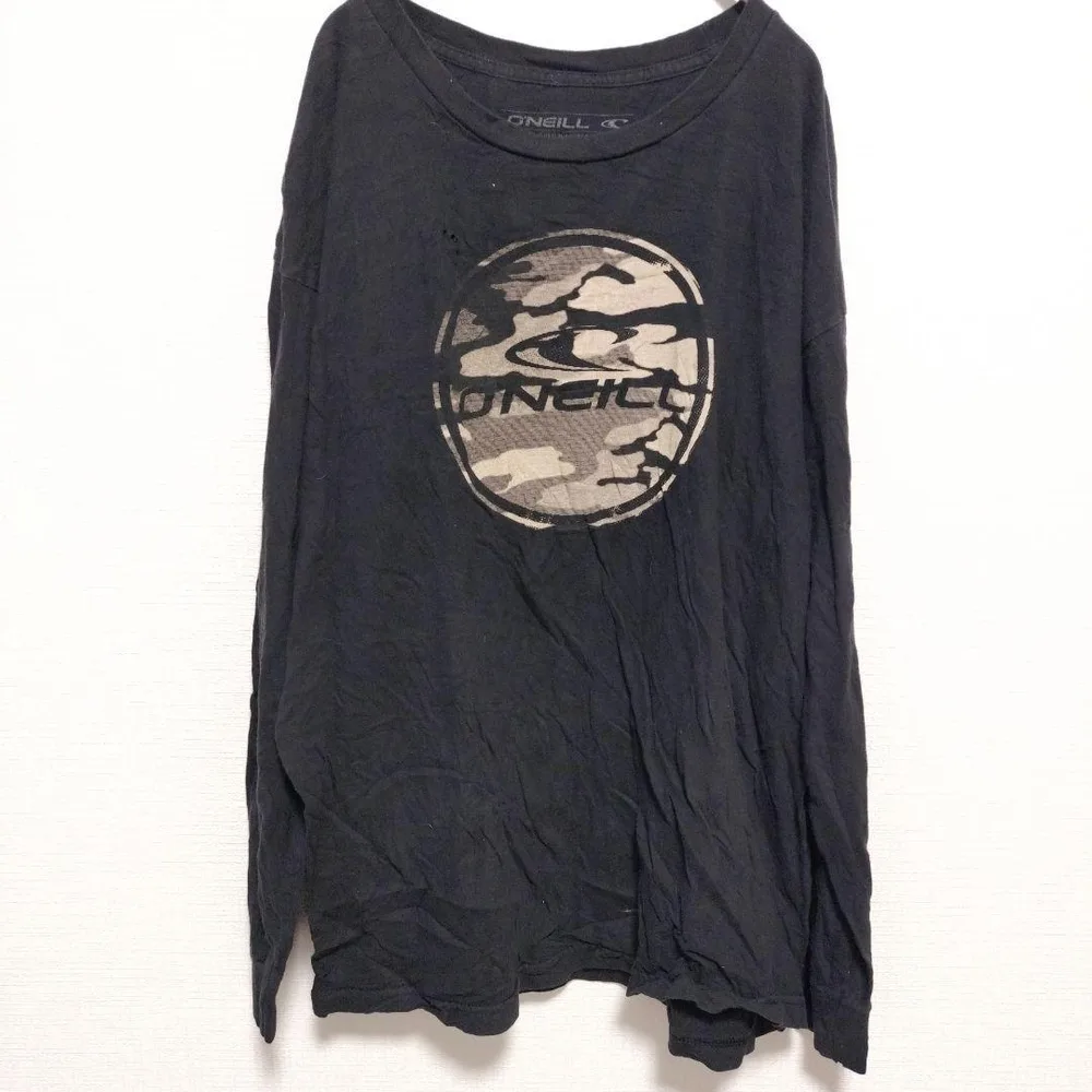O'NEILL オニール 迷彩プリント 長袖 Tシャツ クルーネック L 黒