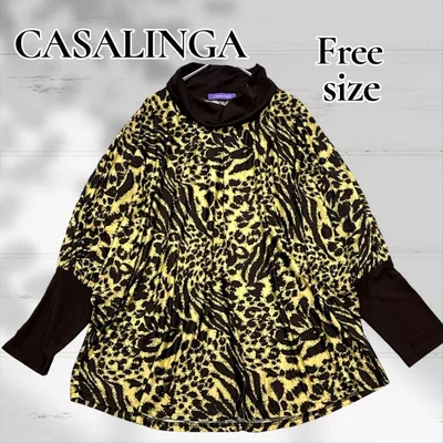 CASALINGA 長袖 ヒョウ柄 チュニック レオパード ゆったりサイズ