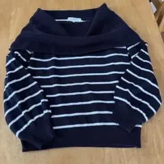 grove オフショルダー ボーダーニット Mサイズ