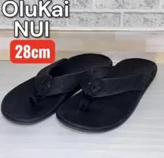 高級プレミアム本革仕様 オルカイ NUI レザーサンダル 黒 28cm トング