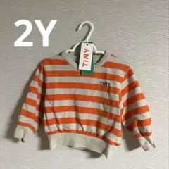 tinycottons ボーダー柄スウェット 2Y