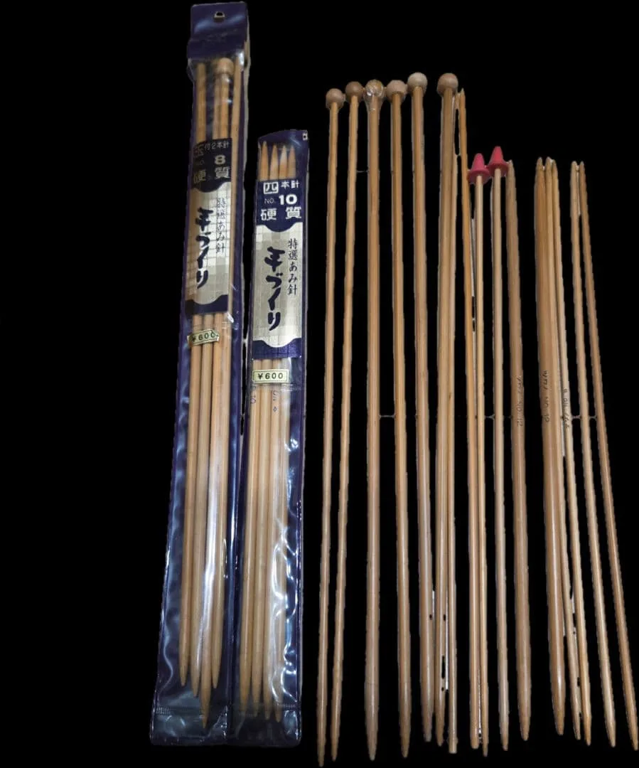 竹製 棒針セット まとめ売り 原型パターン付き