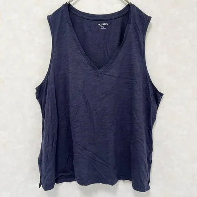 オールドネイビー タンクトップ XL レディース 紺 ノースリーブ Vネック