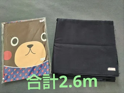 ⑲生地 パネル生地 くま りんご柄 2点セット