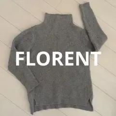 ◆FLORENT◆ウール100%◆ボトルネック◆リブニット◆グレー