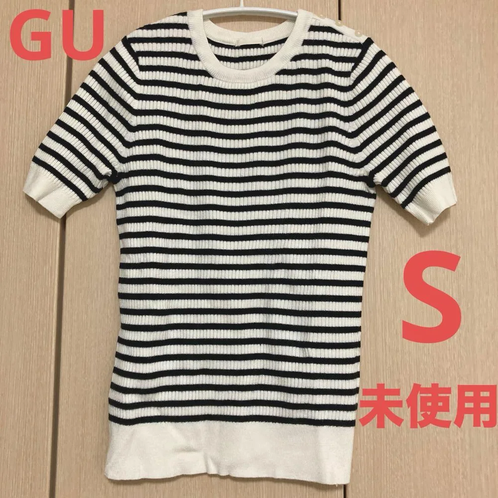 GU ボーダー 半袖ニット 未使用