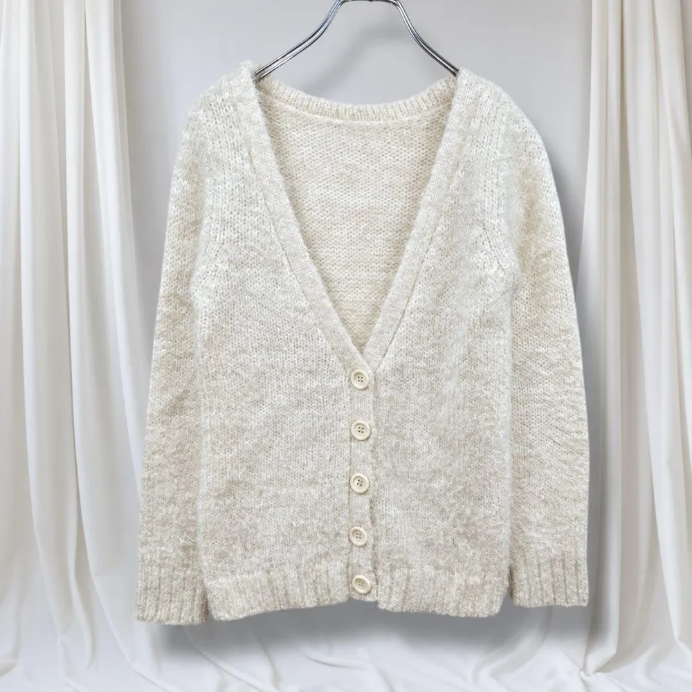CECIL McBEE セシルマクビー 起毛ニットカーディガン Vネック M