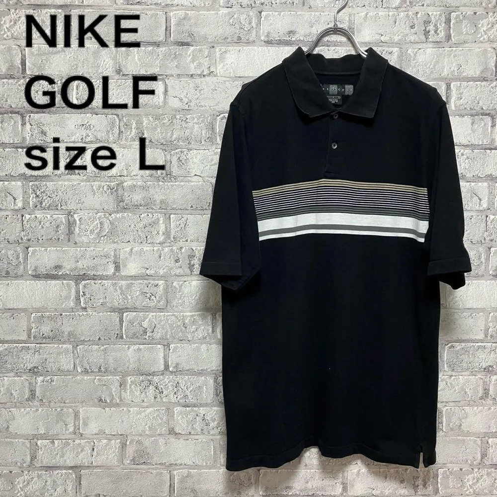 【NIKE GOLF】ナイキゴルフ 半袖ポロシャツ Lサイズ ブラック お洒落