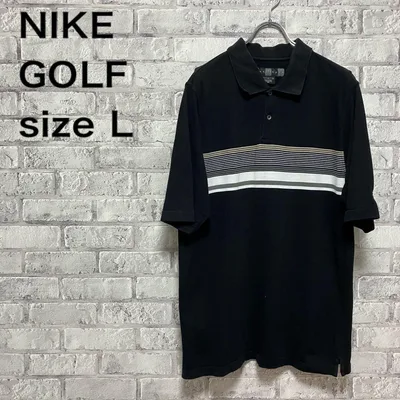【NIKE GOLF】ナイキゴルフ 半袖ポロシャツ Lサイズ ブラック お洒落