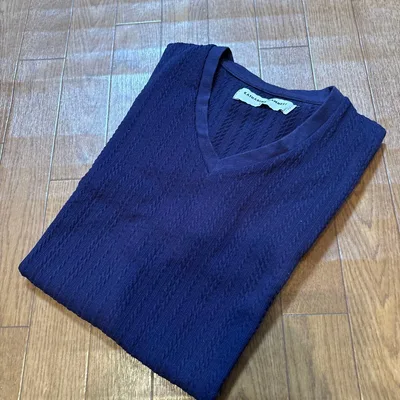 KATHARINE HAMNETT Vネック Tシャツ ネイビー