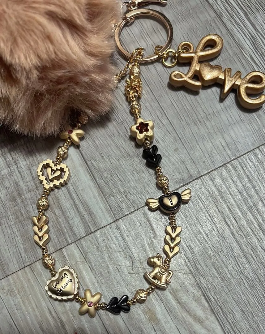 じゃらじゃらキーホルダーハンドメイド 合金 バックチェーン ストラップ