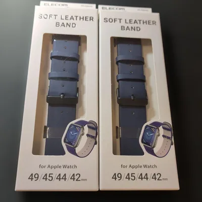 【2個セット】Apple Watch用 ソフトレザーバンド ネイビー