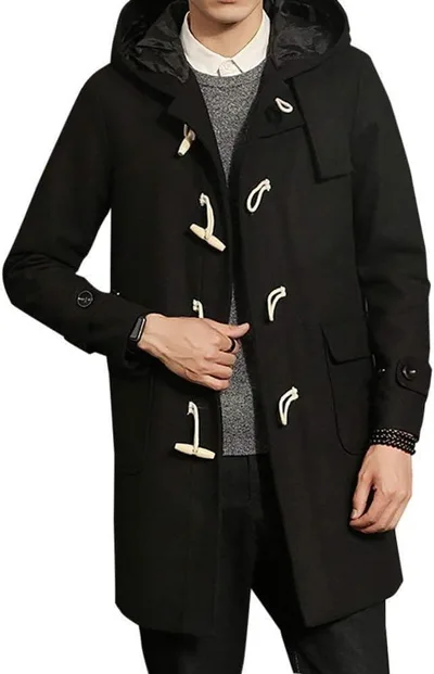 メンズ ラシャコート ロング ジャケット フード付き ダッフルコート 5XL