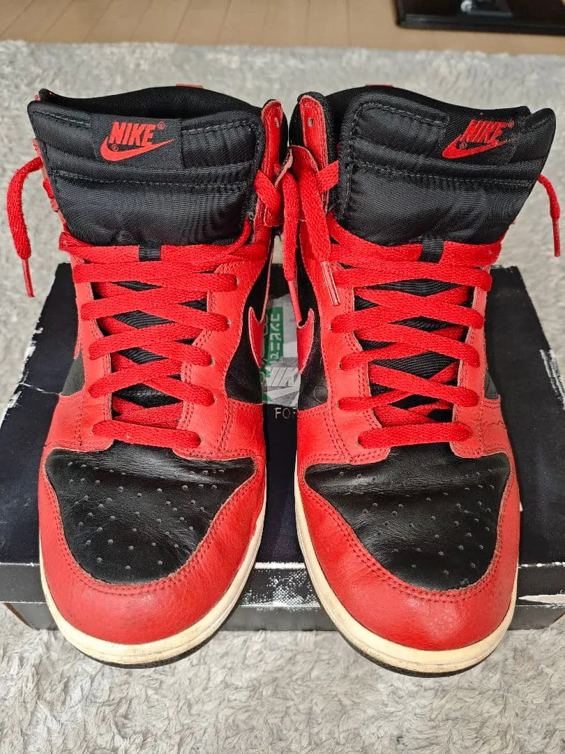 NIKE Dunk High ドット模様 29cm 赤×黒