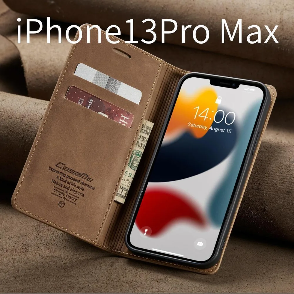 iPhone13ProMax スマホケース 高級感 レザー <M78>