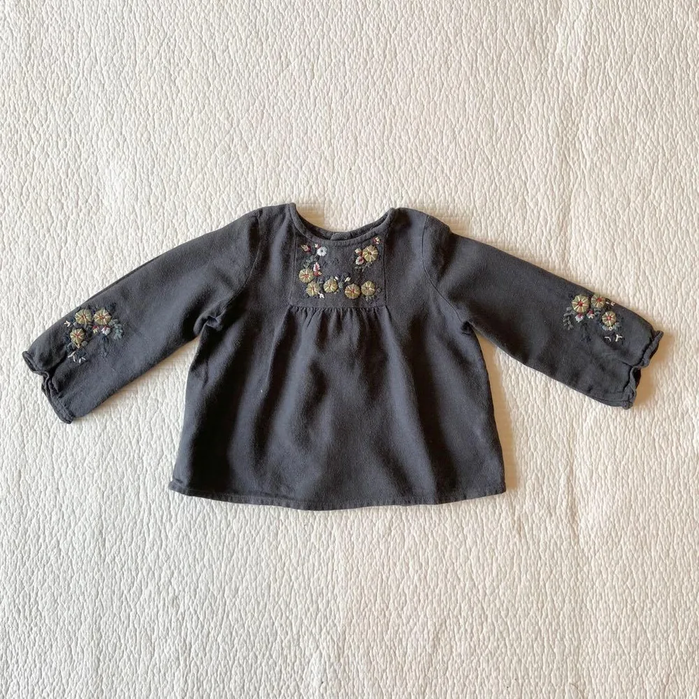 Bonpoint ポンポワン 刺繍ブラウス 18m 80