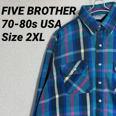 FIVE BROTHER 70s 80s USA製 ヘビーネルシャツ ヘビネル
