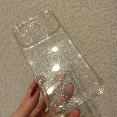 iPhone17pro 18pro用ケース ラメ入り クリア