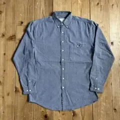 90s EddieBauer ギンガムチェックシャツ L 白タグ エディバウアー