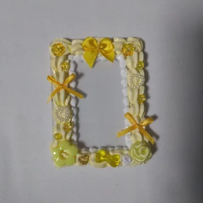 ハンドメイド 黄色 白 トレカケース ホイップデコ