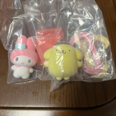 サンリオカラフルカラビナマスコットチャームポムポムプリン、マイメロディ2コセット