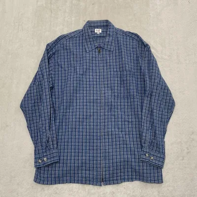vintage y2k オーバーサイズチェックシャツ zipシャツ 生地◎