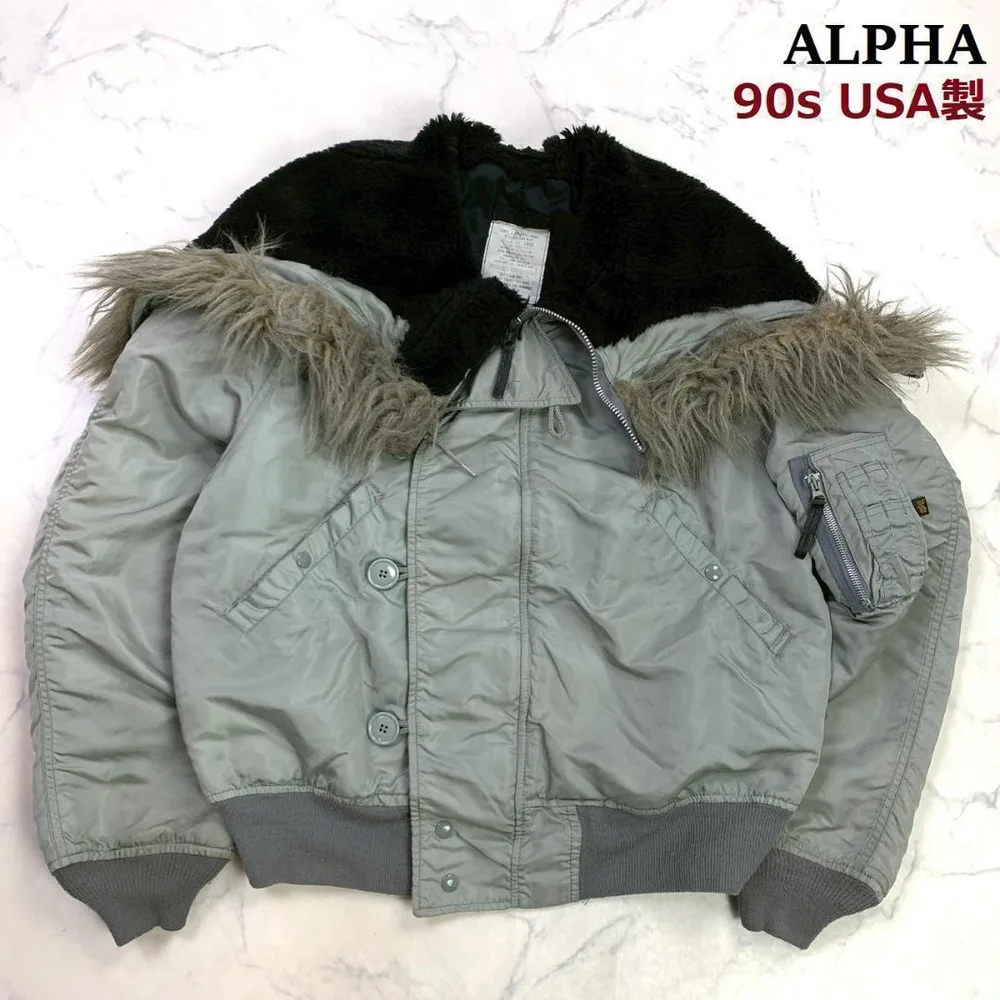 希少色★90s USA製 ALPHA N-2B フライトジャケット L D600