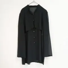 ensuite エンスウィート 二重デザイン ブラウス シフォン 黒 透け感 M