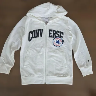CONVERSE キッズ ジップアップパーカー 140cmサイズ ホワイト