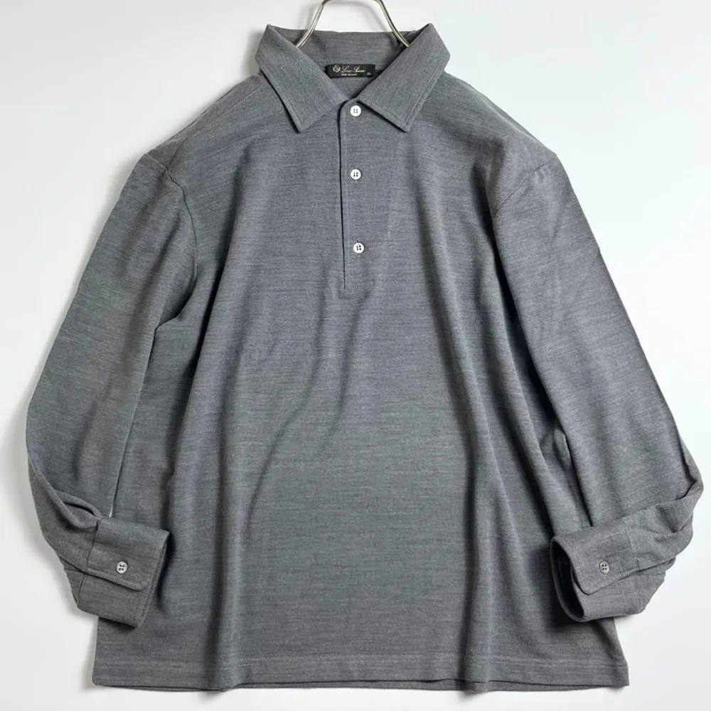 美品 Loro Piana ロロピアーナ ウール100% 長袖ポロシャツ