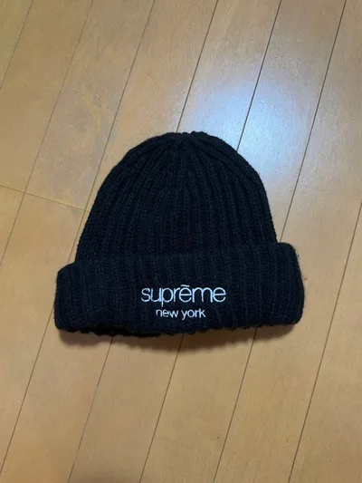 Supreme suprème new york ニット帽 ビーニー ブラック