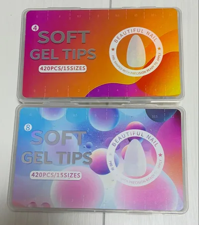 SOFT GEL TIPS ネイルチップクリア アーモンド型2種セット