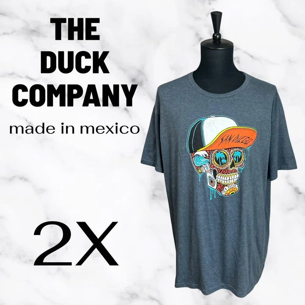 美品✨【the duck company】スカルプリントビッグTメキシコ製 2X