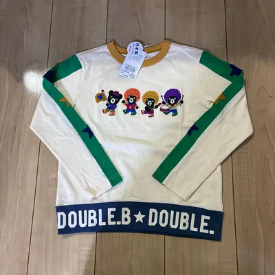 ミキハウス ダブルビー長袖Tシャツ 130白