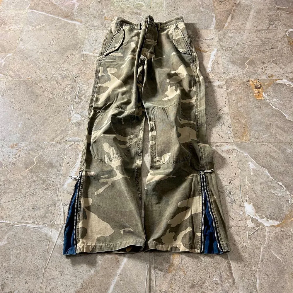 迷彩 裾ジップギミック W二ー フィールドパンツ ミリタリー M65