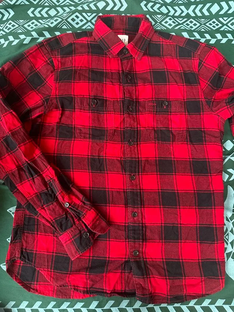 古着 GAP 長袖シャツ チェック レッド ブラック
