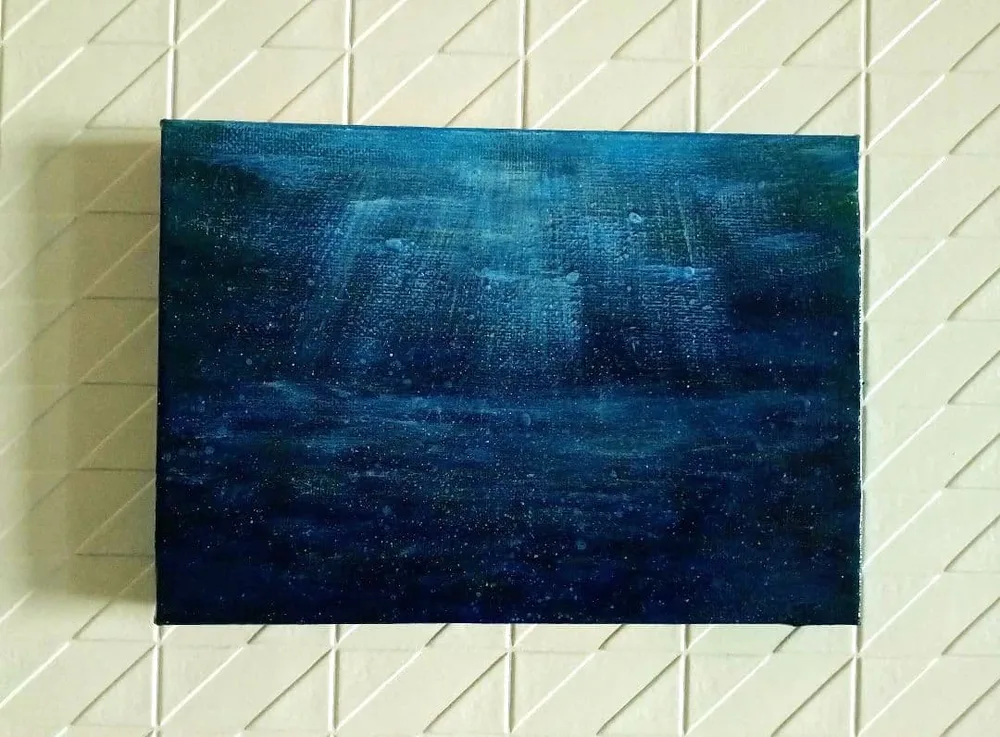 深海の静寂 アクリル画 原画 想像風景画