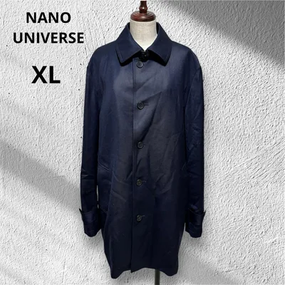 NANO UNIVERSE コート XL 紺 毛 ビジネライナー付き ネイビー