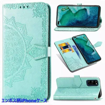 iPhone11 手帳型iPhoneケース スマホケース 緑 グリーンHJR45
