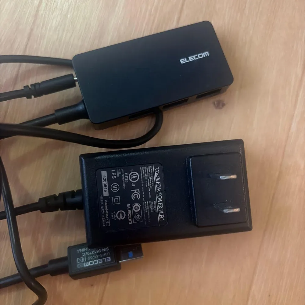 ELECOM USBハブ U3HS-A420S ACアダプター付 本体