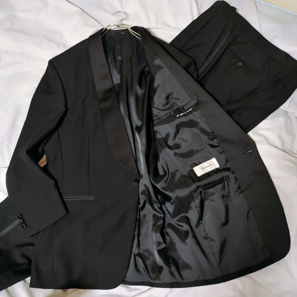 XL Venerato タキシード スーツ ジャケット パンツブラック