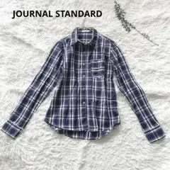 Journal Standard チェック柄 長袖シャツ ブラウス 紺青 フリー